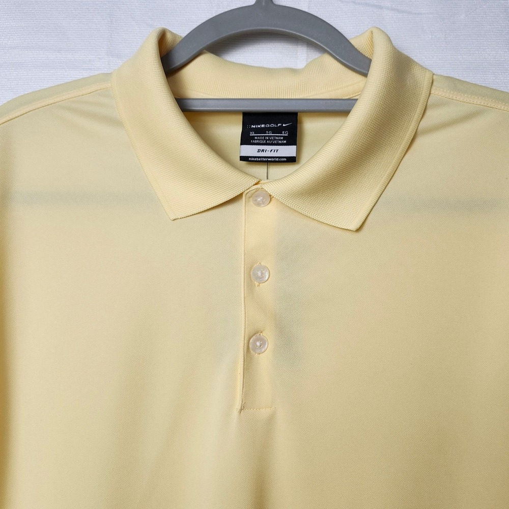NIKE‎ GOLF DRI-FIT YELLOW POLO MENS XL OHIO VALLEY FLOORING NWT - Picture 3 of 10